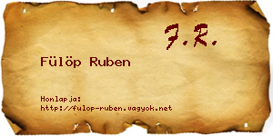 Fülöp Ruben névjegykártya